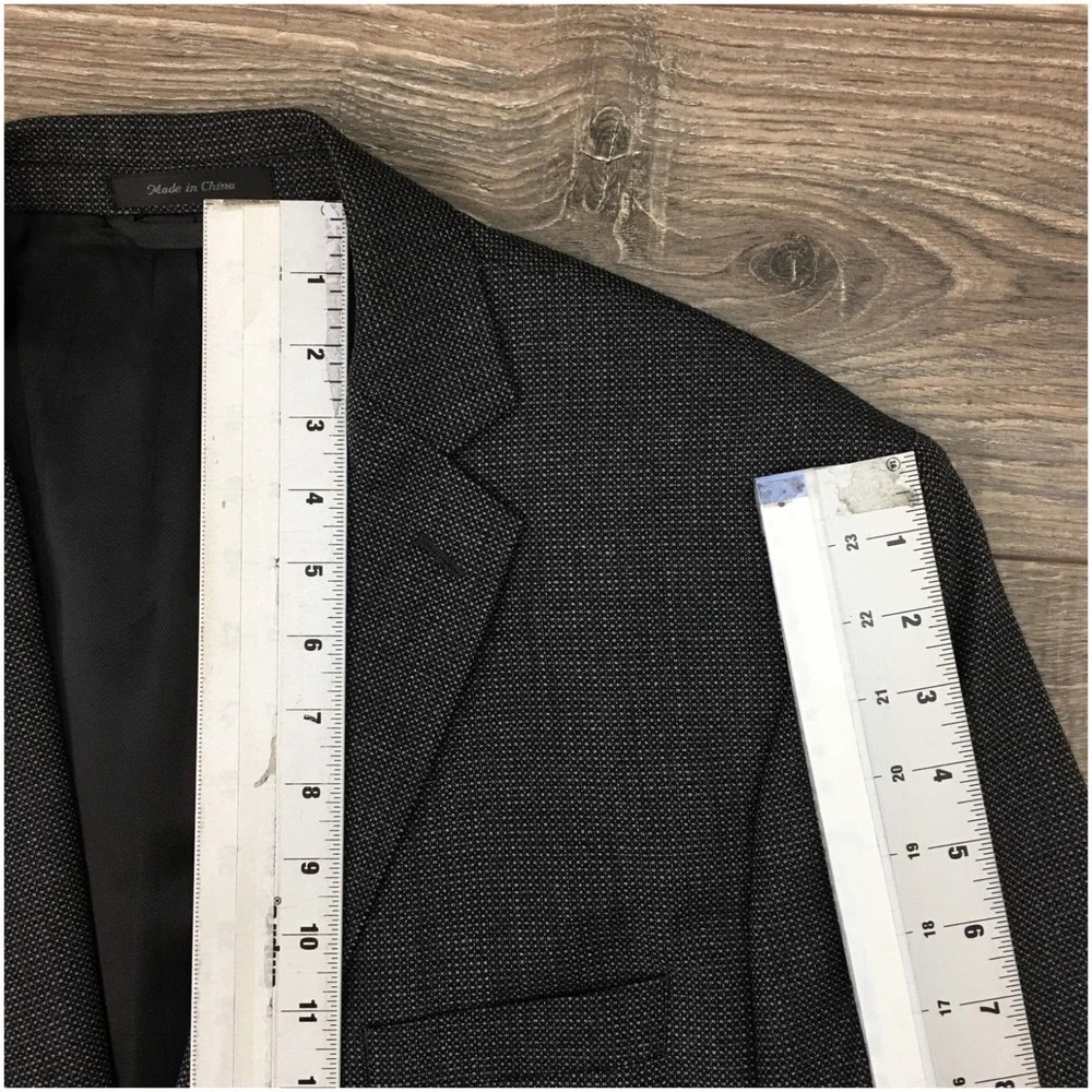 CALVIN KLEIN Mens Blazer Sport Coat Casual Jacket Size 44L‎ Two Button Wool Suit